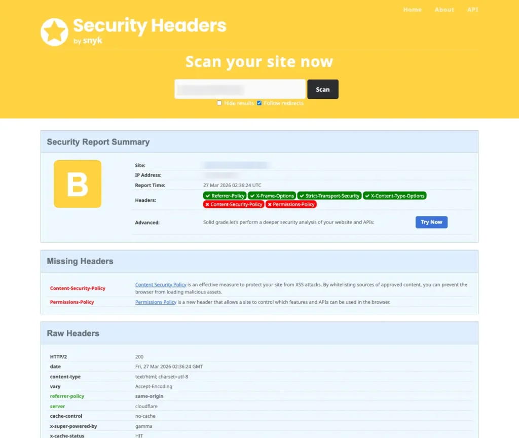 【初心者向け】ウェブサイトの防御力は?「Security Headers」でセキュリティ状態を可視化しよう! の画像
